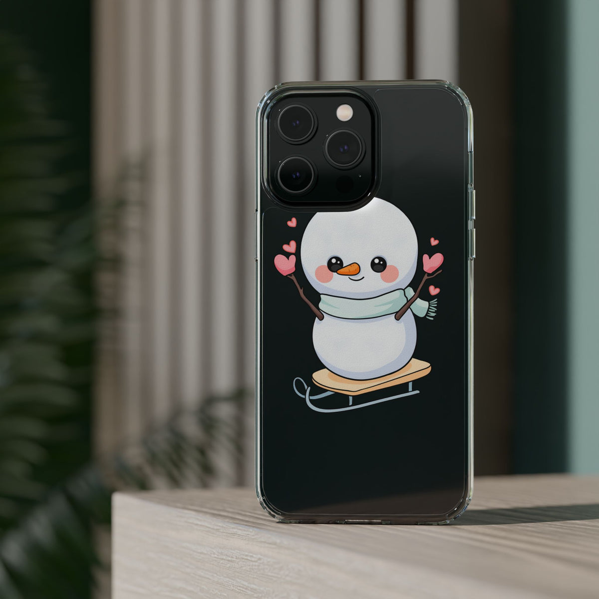 Kawaii Snowman Phone Case, Cute Winter Cheer