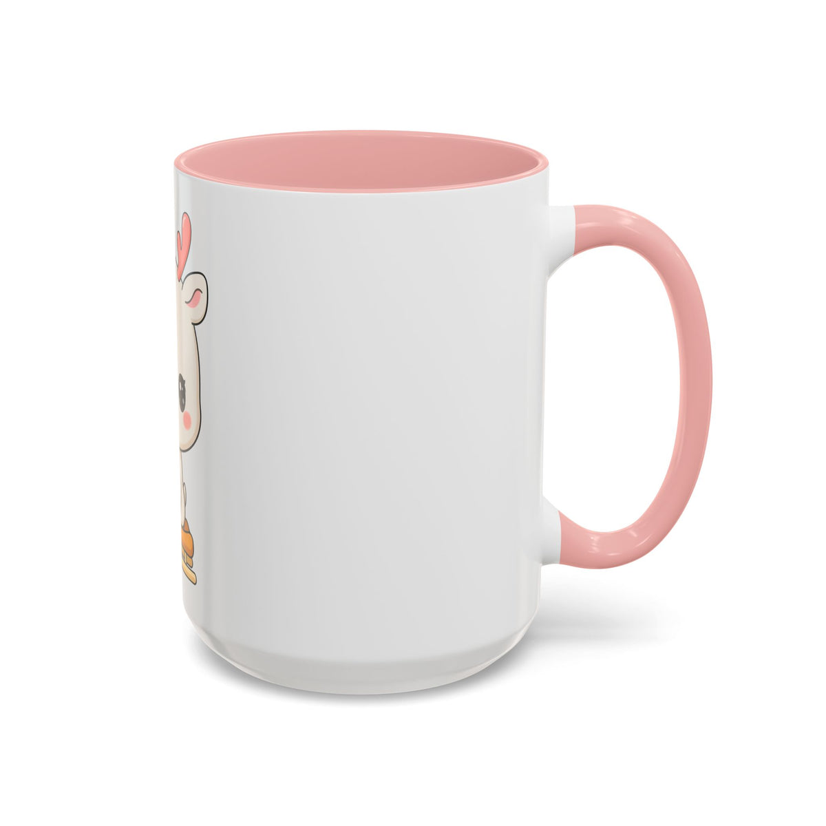 Christmas Reindeer Accent Coffee Mug, Cute Kawaii Sledding Gift