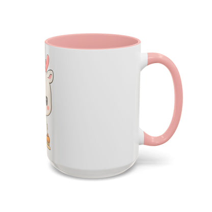 Christmas Reindeer Accent Coffee Mug, Cute Kawaii Sledding Gift