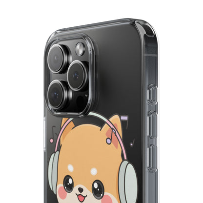 Kawaii Shiba Inu Phone Case – Music Lover Clear Case