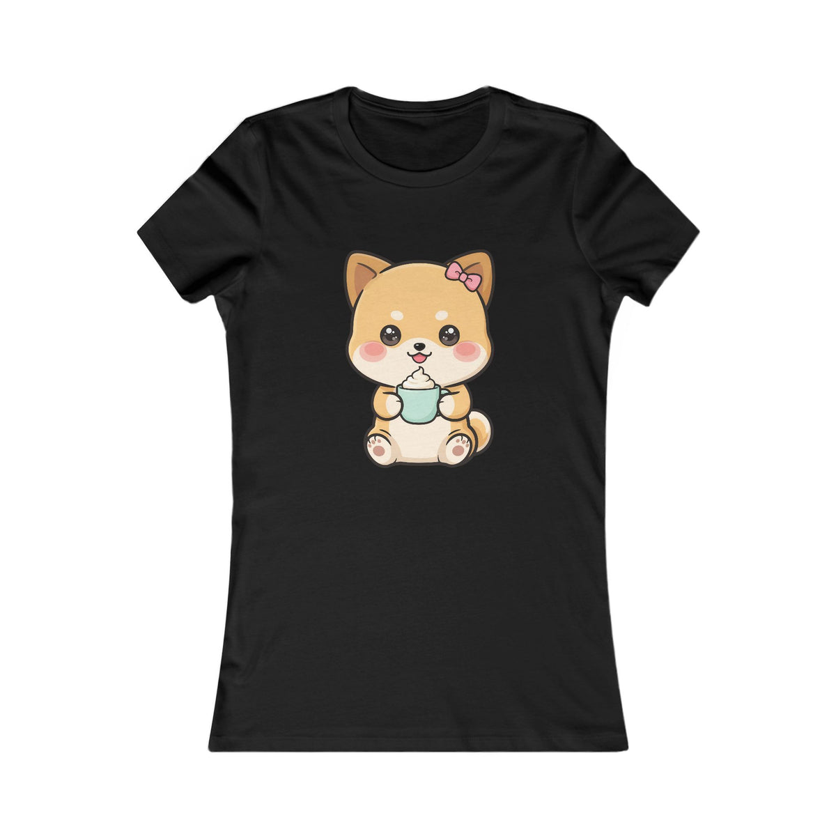 Kawaii Shiba Inu Tee for Cute Dog and Coffee Lovers