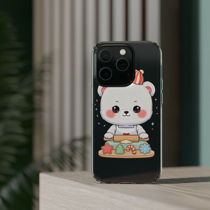 Christmas Bear Cookie Baking Clear Phone Case