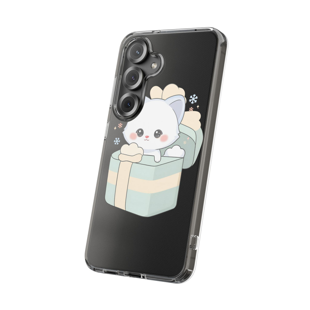 Kawaii Arctic Fox Clear Impact-Resistant Phone Case