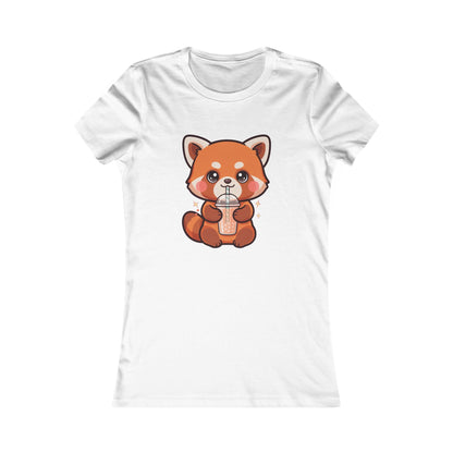 Kawaii Red Panda Bubble Tea Women's Tee