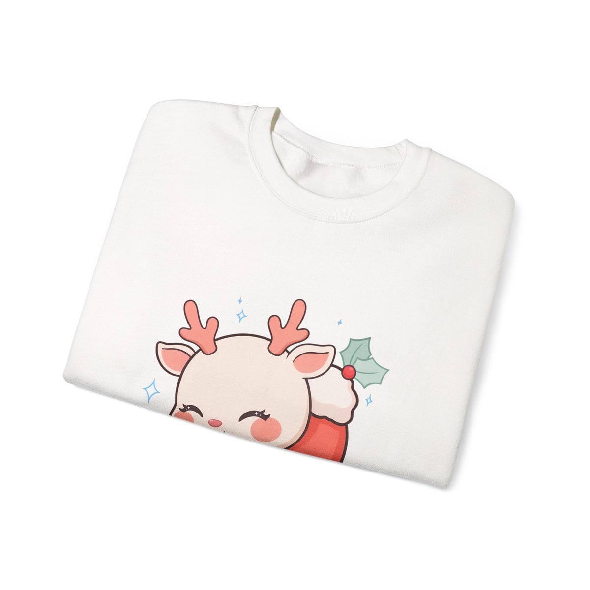Christmas Reindeer Sweatshirt, Kawaii Stocking Holiday Gift