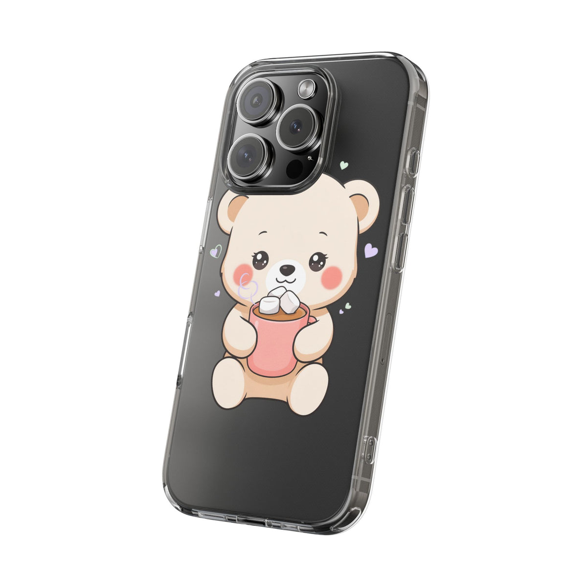 Kawaii Polar Bear Phone Case with Hot Cocoa