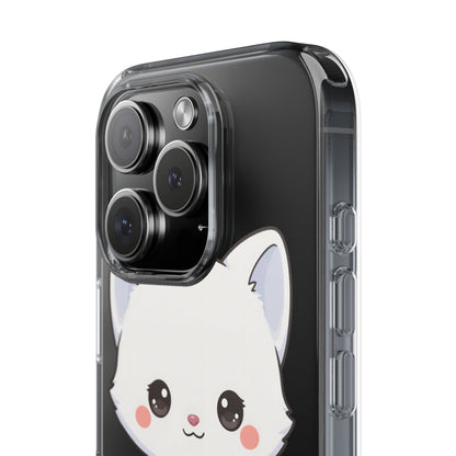 Christmas Fox Clear Phone Case, Kawaii Cookie Baker