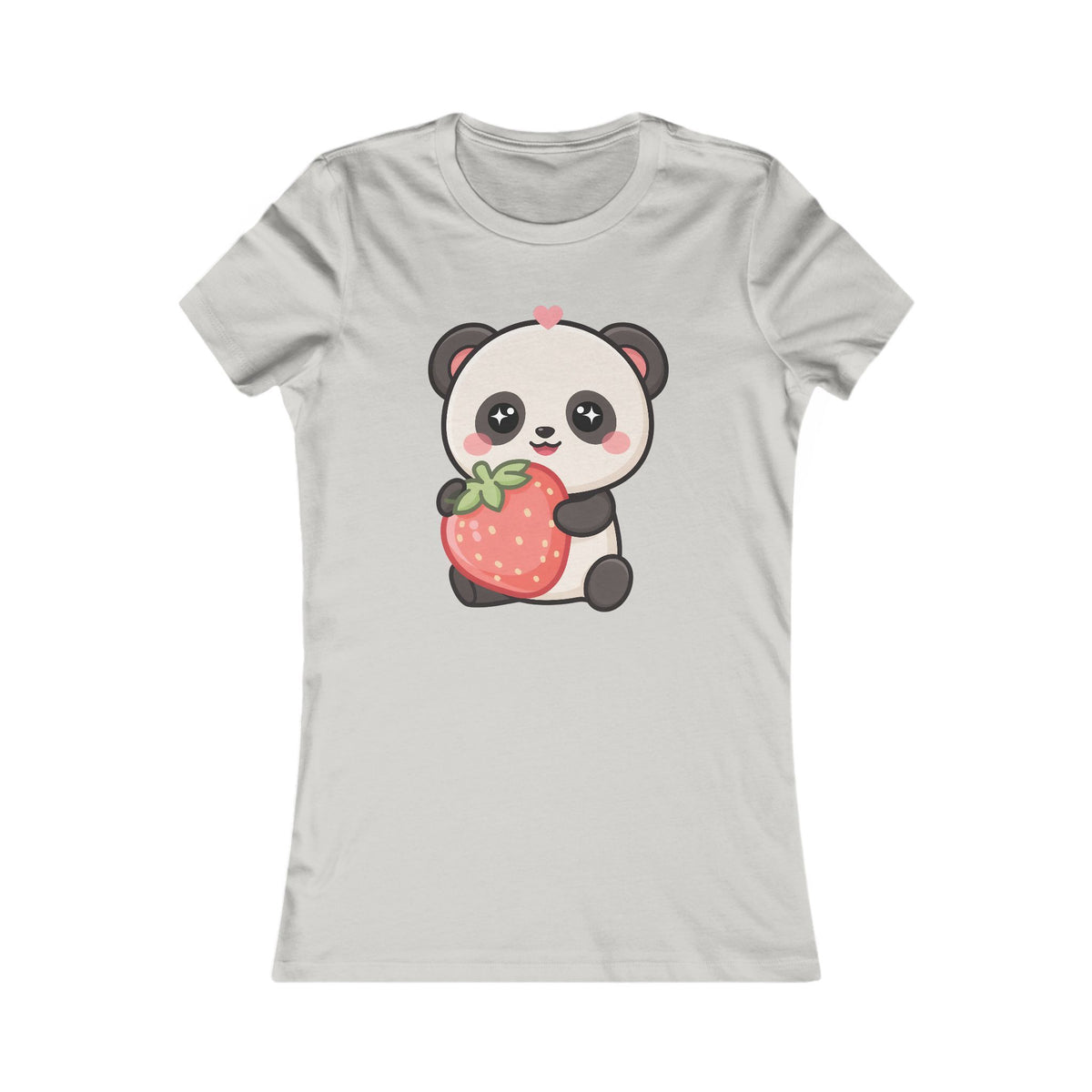 Kawaii Panda Strawberry Women's Tee for Cute Casual Outfits