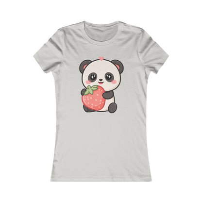 Kawaii Panda Strawberry Women's Tee for Cute Casual Outfits