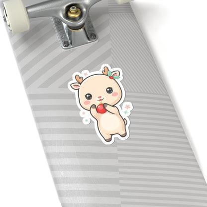 Christmas Reindeer Sticker for Cute Holiday Gifting