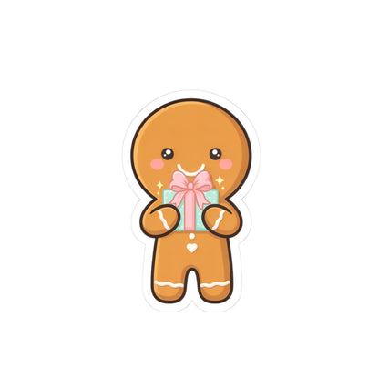 Gingerbread Gift Sticker for Holiday Journals and Laptops