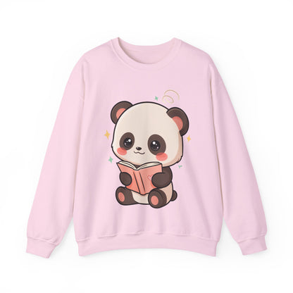Cute Reading Panda Sweatshirt for Book Lovers