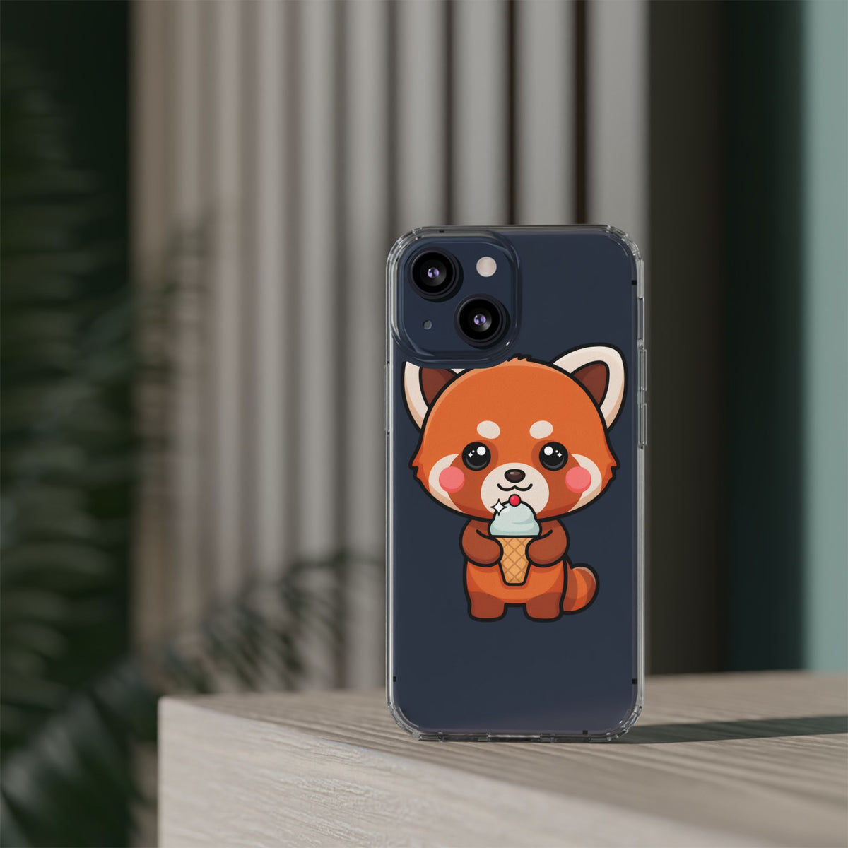 Kawaii Red Panda Phone Case with Ice Cream