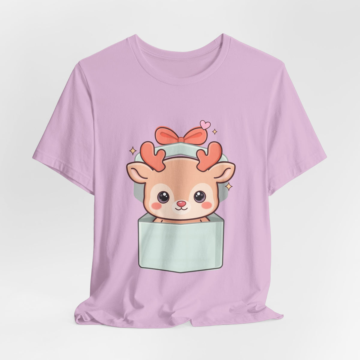 Kawaii Reindeer T-Shirt – Cute Gift Box Christmas Tee