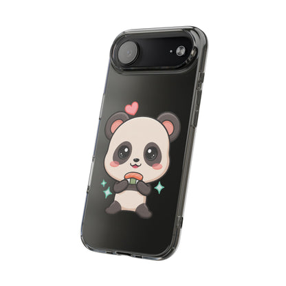 Kawaii Panda Sushi Phone Case, Clear Impact-Resistant Case