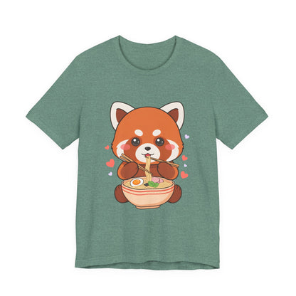 Kawaii Red Panda Ramen T-Shirt for Cozy Foodie Style