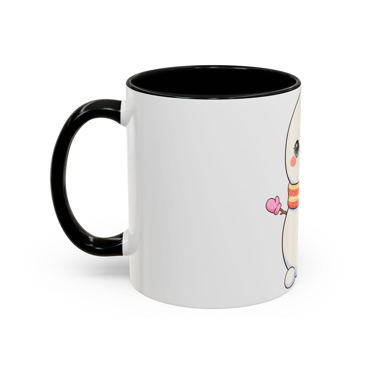 Kawaii Snowman Christmas Mug, Cute Holiday Accent Coffee Mug