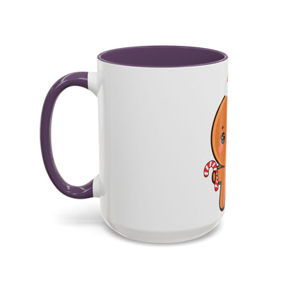 Gingerbread Man Christmas Mug, 11oz or 15oz Accent Coffee Mug