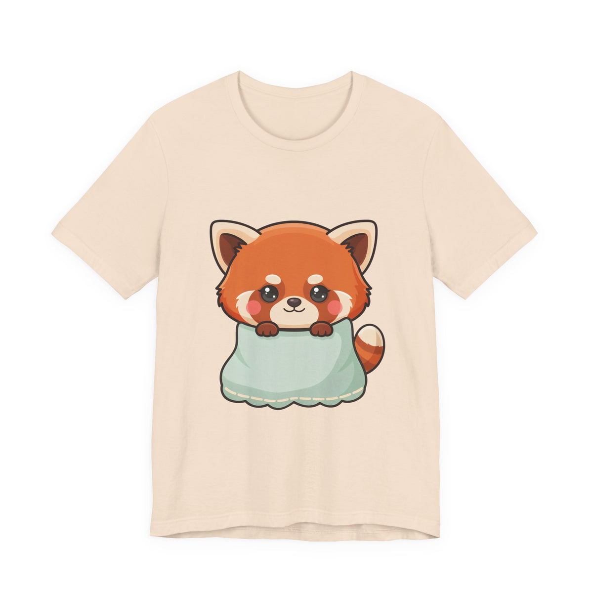 Kawaii Red Panda T-Shirt, Cozy Blanket Chibi Animal Tee