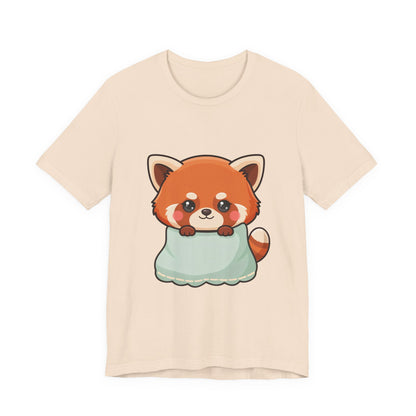 Kawaii Red Panda T-Shirt, Cozy Blanket Chibi Animal Tee