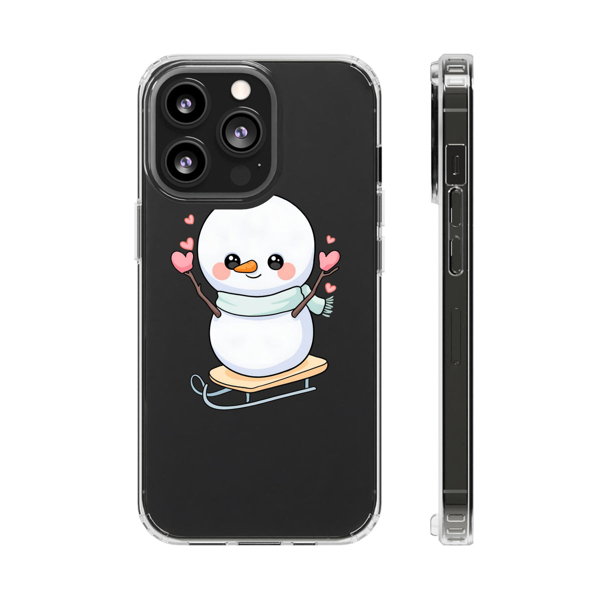 Kawaii Snowman Phone Case, Cute Winter Cheer