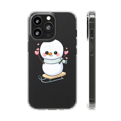 Kawaii Snowman Phone Case, Cute Winter Cheer