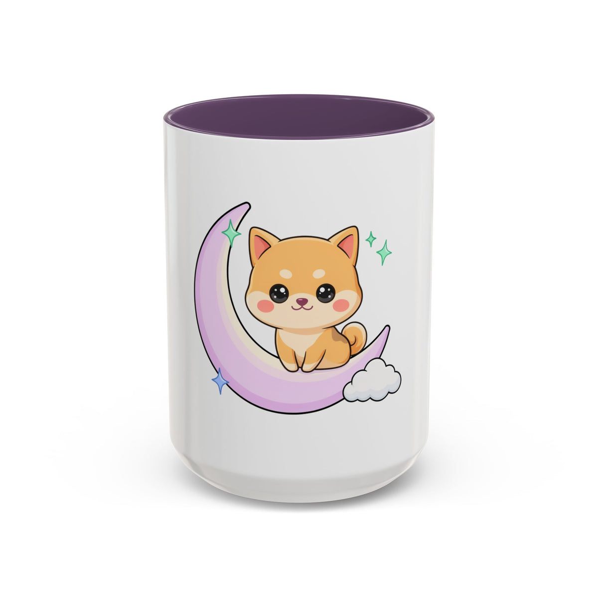 Kawaii Shiba Inu Accent Coffee Mug, Moon Puppy Gift