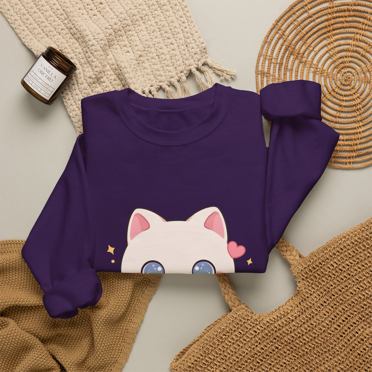 Kawaii Gamer Cat Sweatshirt for Cozy Gaming Nights