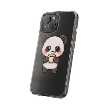 Kawaii Panda Latte Clear Impact-Resistant Case