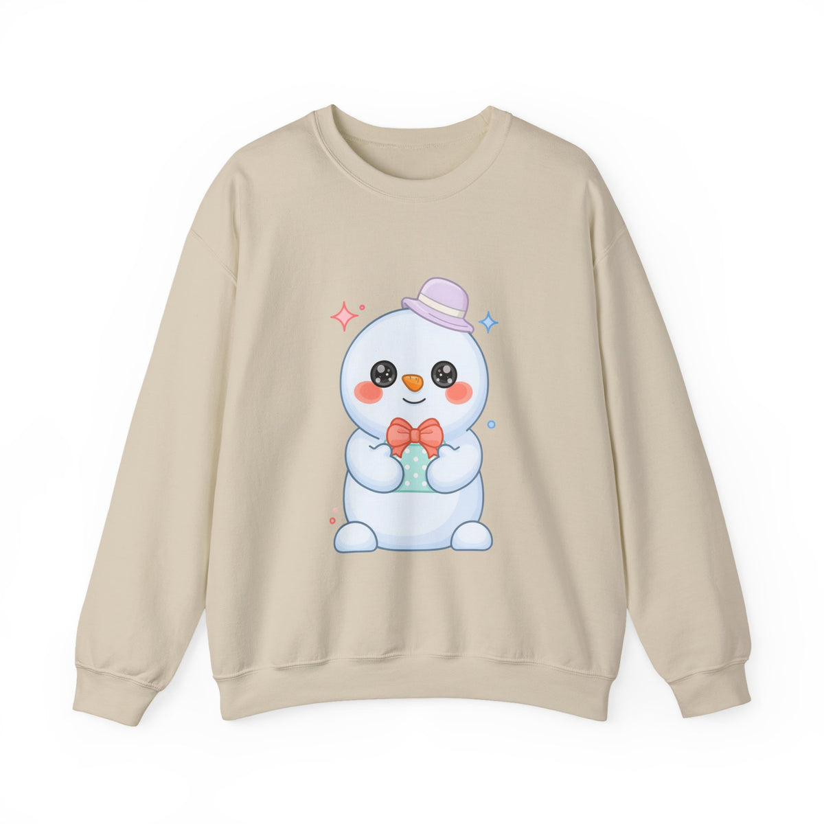 Kawaii Snowman Christmas Sweatshirt, Cute Holiday Gift