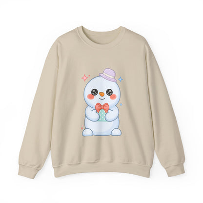 Kawaii Snowman Christmas Sweatshirt, Cute Holiday Gift