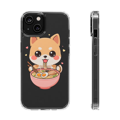 Kawaii Shiba Inu Ramen Clear Impact-Resistant Case