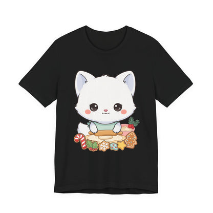 Kawaii Arctic Fox Christmas Baking T-Shirt