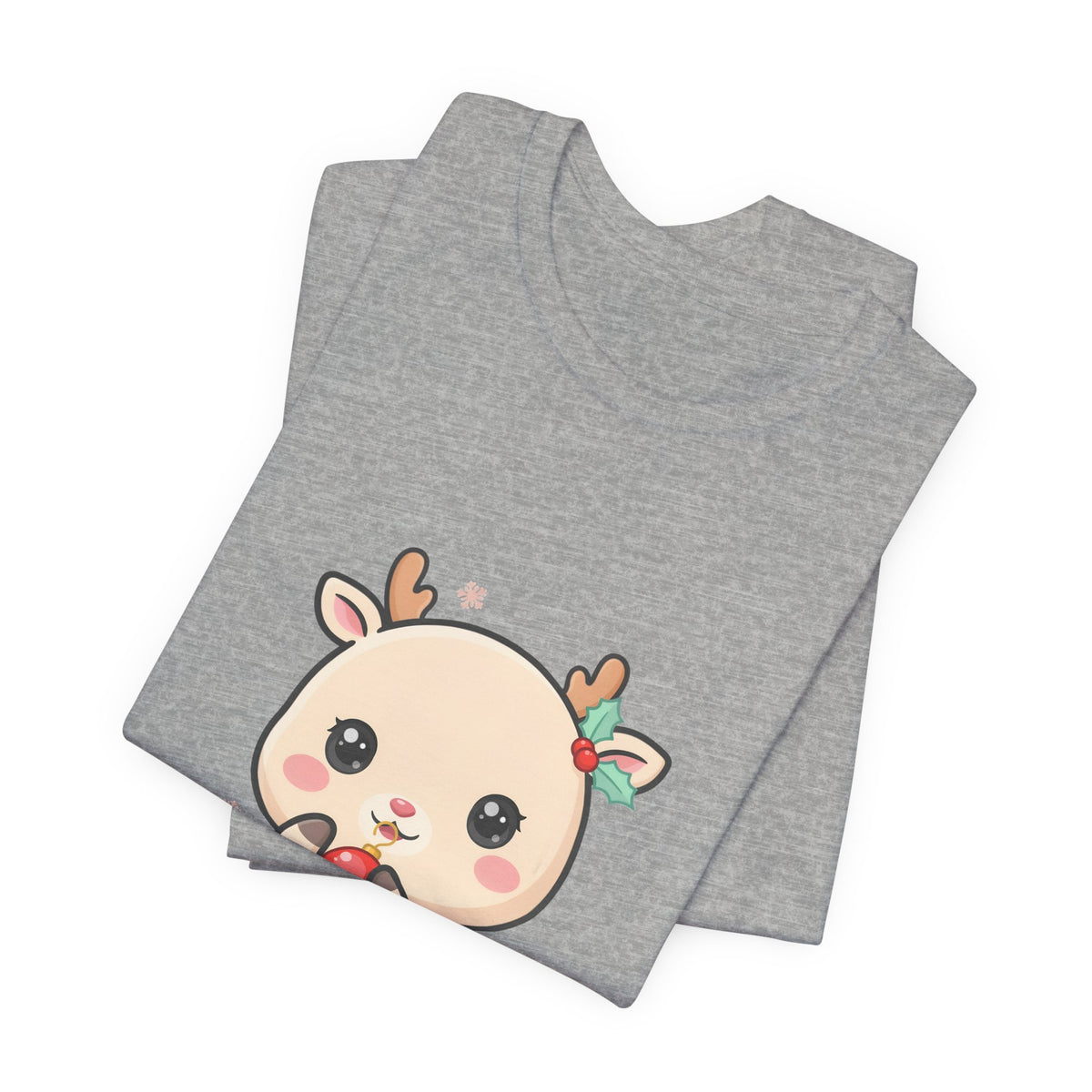 Kawaii Reindeer Christmas T-Shirt for Cute Holiday Style