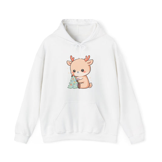 Kawaii Christmas Reindeer Hoodie for Cozy Holiday Fans