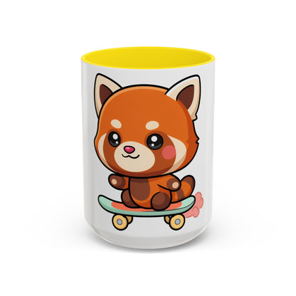 Red Panda Skateboard Mug – Kawaii Accent Coffee Mug