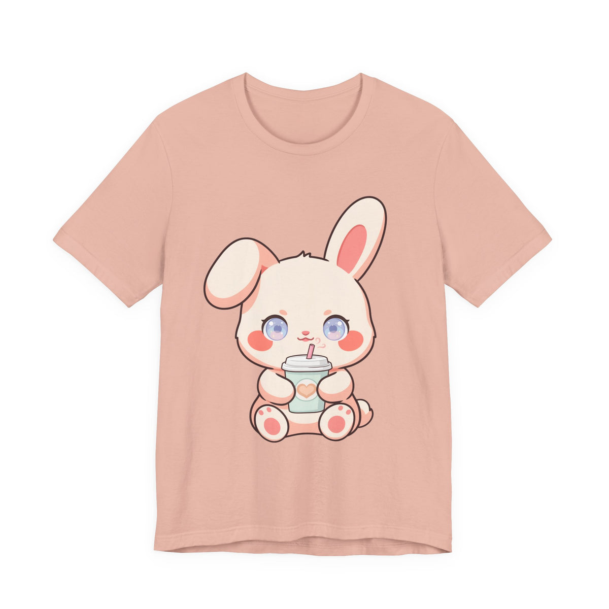 Kawaii Bunny Coffee T-Shirt: Cute Latte Lover Tee