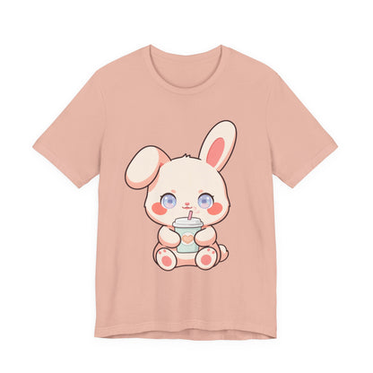 Kawaii Bunny Coffee T-Shirt: Cute Latte Lover Tee