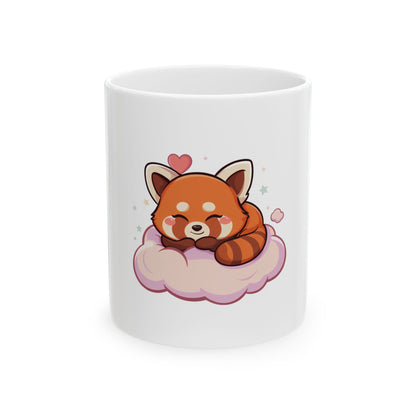 Cute Red Panda Mug, Kawaii Sleeping Animal Ceramic Cup