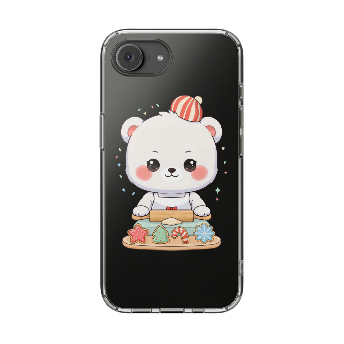 Christmas Bear Cookie Baking Clear Phone Case