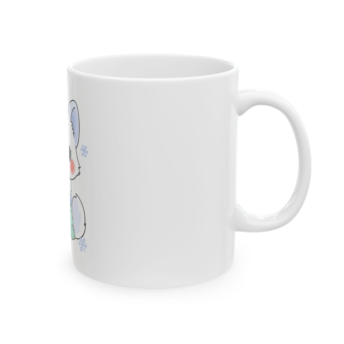 Kawaii Arctic Fox Christmas Mug, Cute Holiday Gift