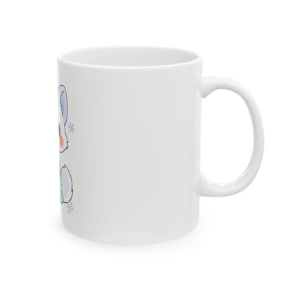 Kawaii Arctic Fox Christmas Mug, Cute Holiday Gift
