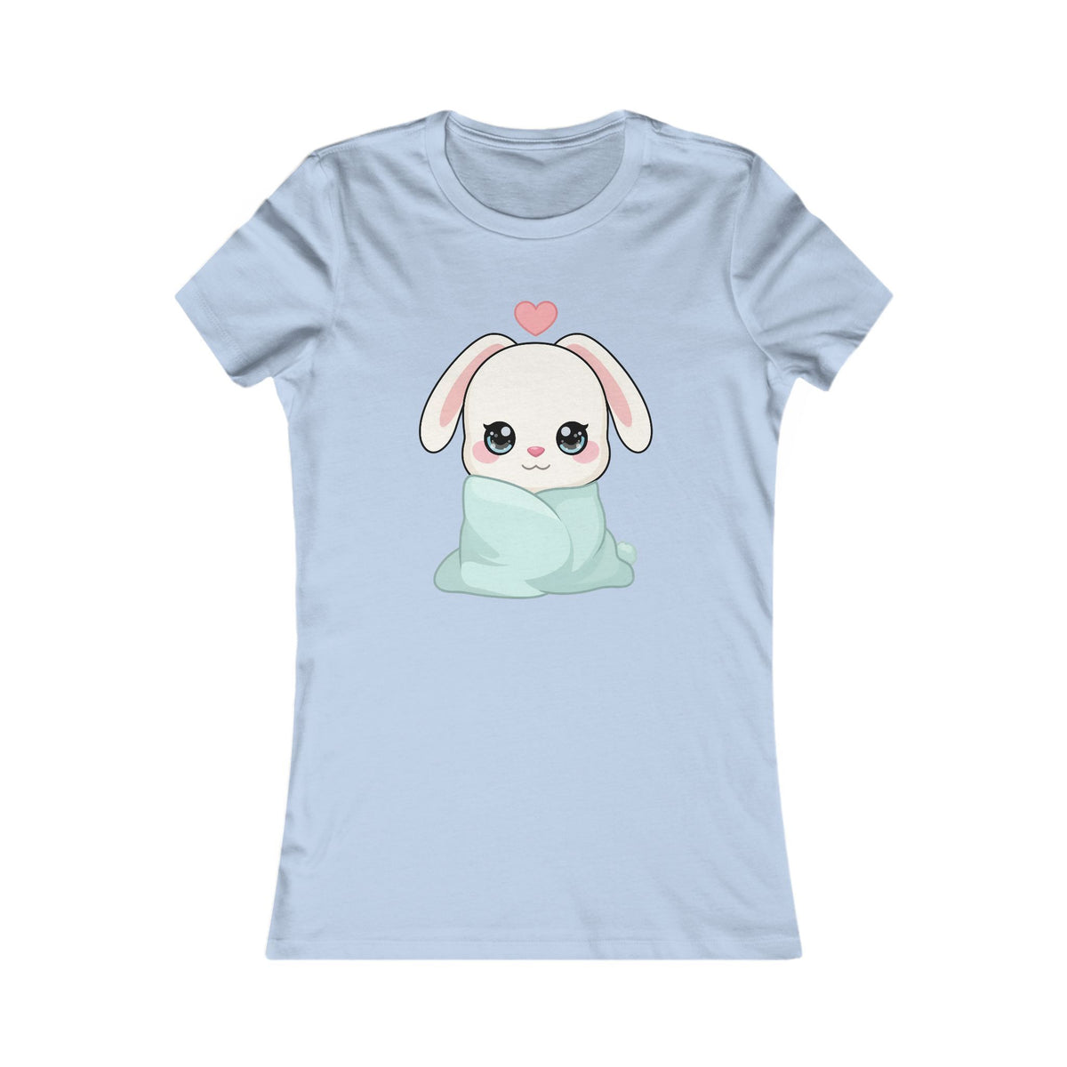 Kawaii Bunny T-Shirt, Cozy Blanket Chibi Rabbit