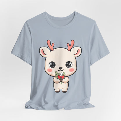 Kawaii Reindeer Christmas T-Shirt for Holiday Cheer