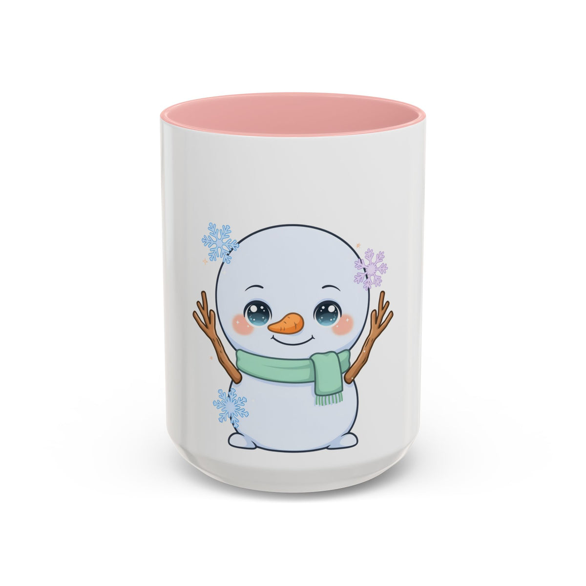 Kawaii Snowman Accent Coffee Mug for Winter Fans
