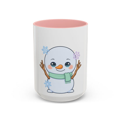Kawaii Snowman Accent Coffee Mug for Winter Fans