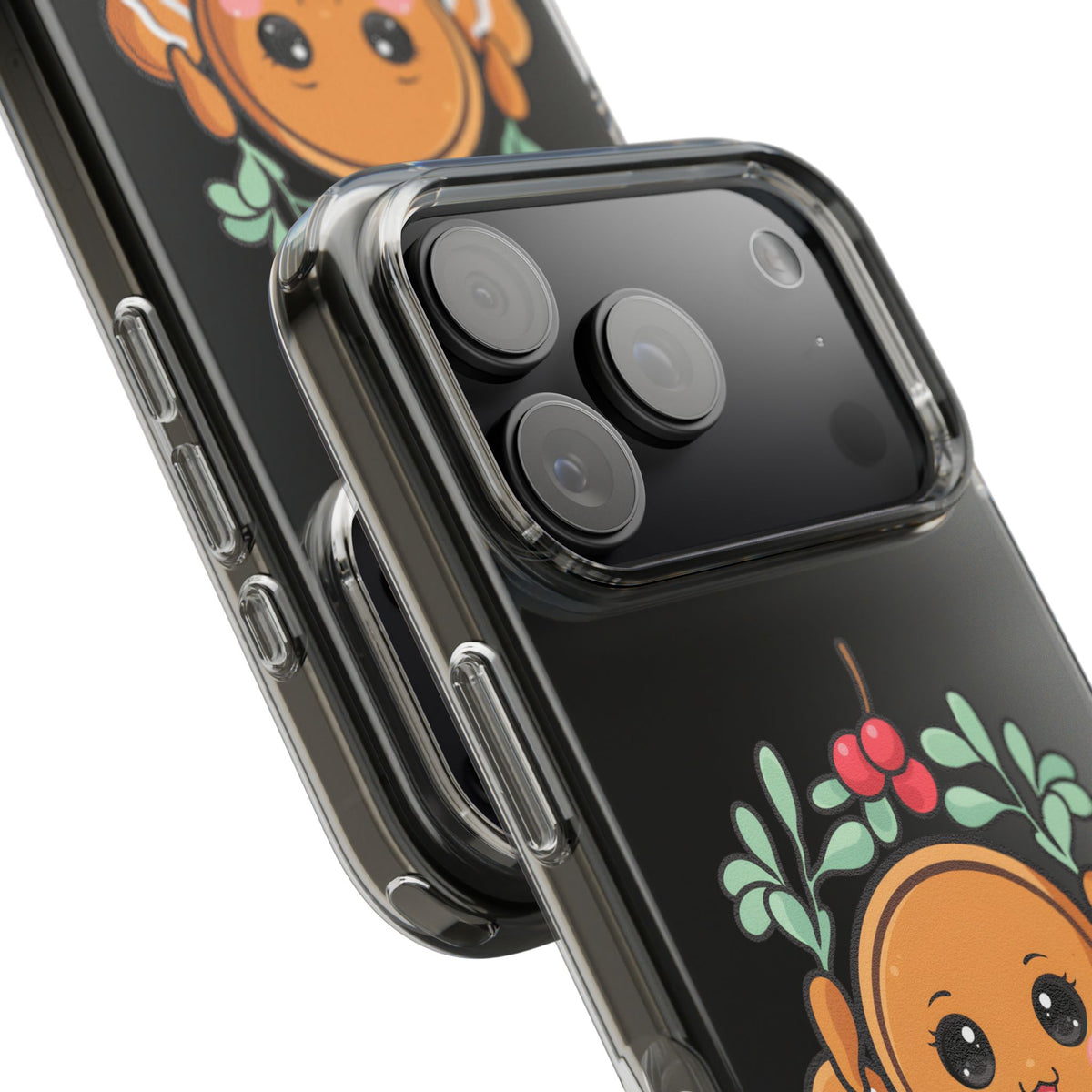 Kawaii Gingerbread Phone Case with Mistletoe Cheer
