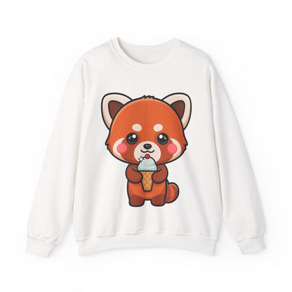 Kawaii Red Panda Sweatshirt, Cute Ice Cream Animal Crewneck