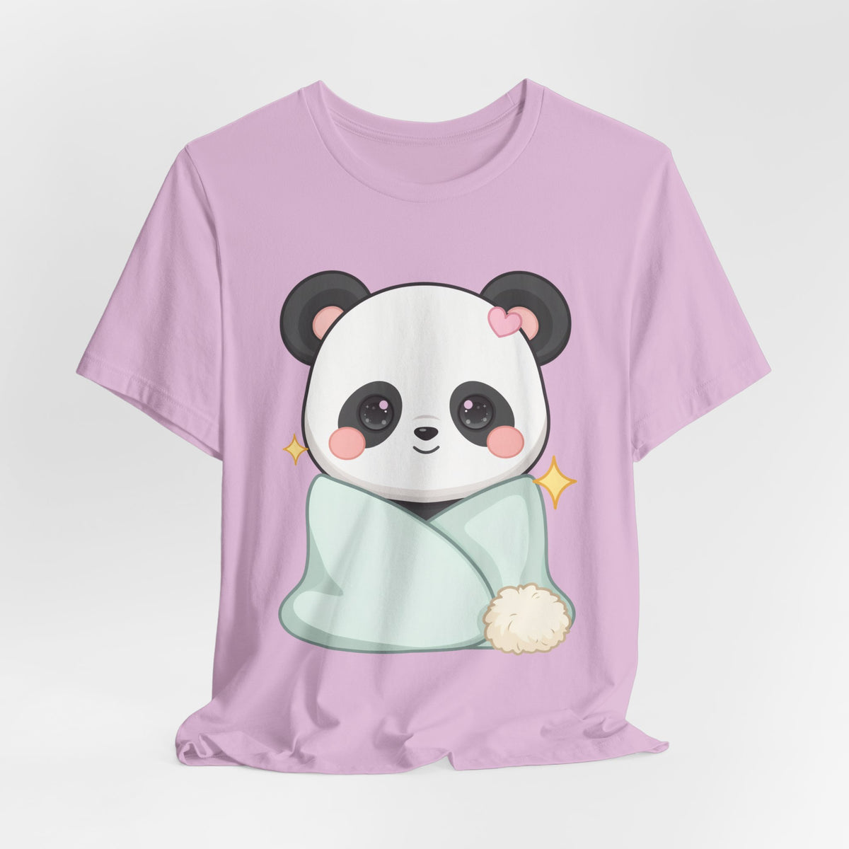 Kawaii Panda T-Shirt, Cozy Blanket Chibi Animal Tee