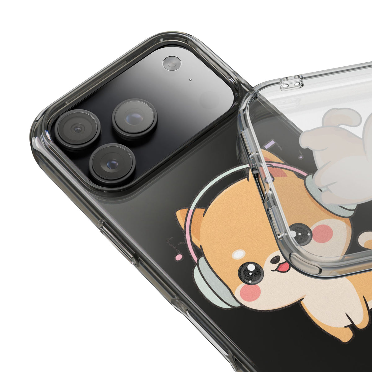 Kawaii Shiba Inu Phone Case – Music Lover Clear Case